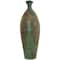 2.5ft. Green Ceramic Tall Distressed Antique Style Vase